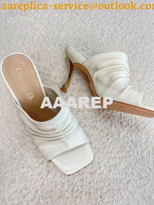 Replica Dior D-Fame Heeled Sandal Pleated Lambskin KCQ775 18