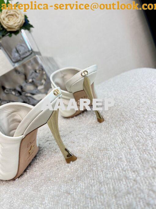 Replica Dior D-Fame Heeled Sandal Pleated Lambskin KCQ775 19