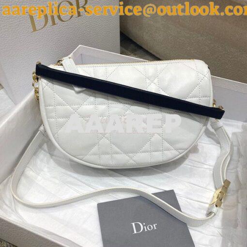 Replica Small Dior Vibe Hobo Bag White Cannage Lambskin M7200
