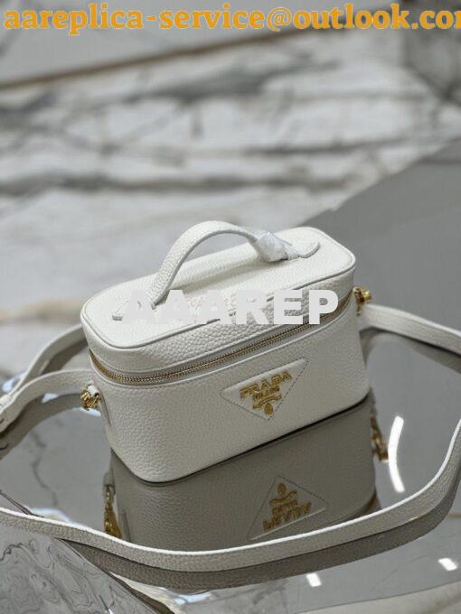 Replica Prada Leather mini-bag 1BH202 White 3