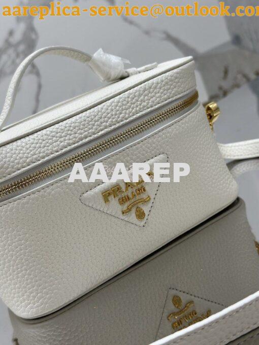 Replica Prada Leather mini-bag 1BH202 White 4