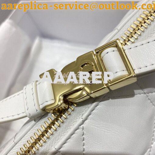 Replica Small Dior Vibe Hobo Bag White Cannage Lambskin M7200 5