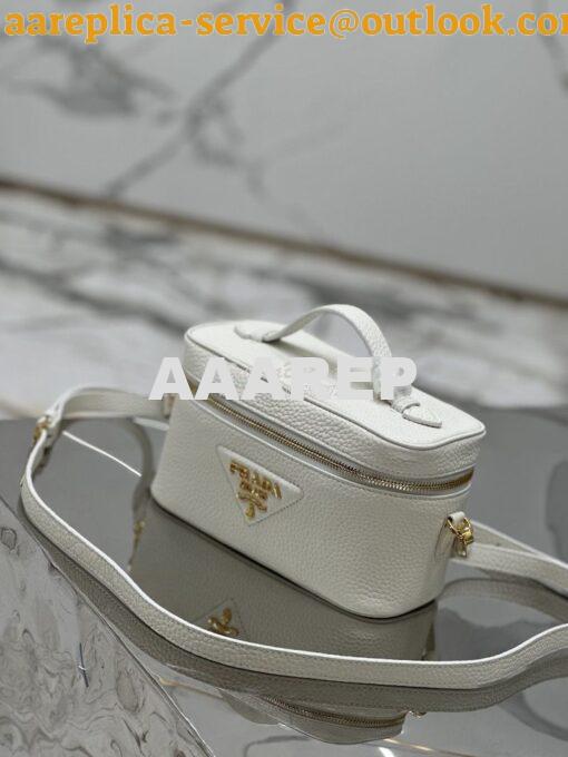 Replica Prada Leather mini-bag 1BH202 White 5