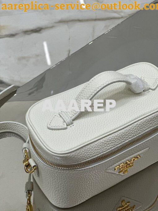 Replica Prada Leather mini-bag 1BH202 White 6