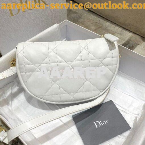 Replica Small Dior Vibe Hobo Bag White Cannage Lambskin M7200 7
