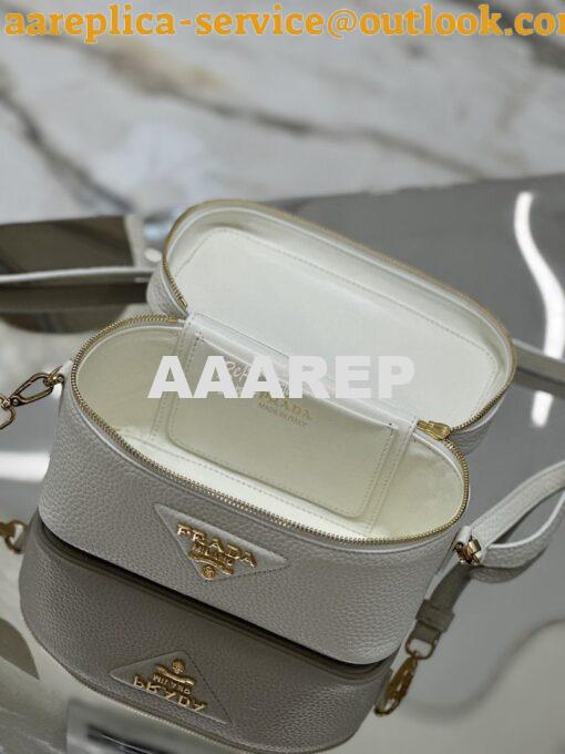 Replica Prada Leather mini-bag 1BH202 White 7