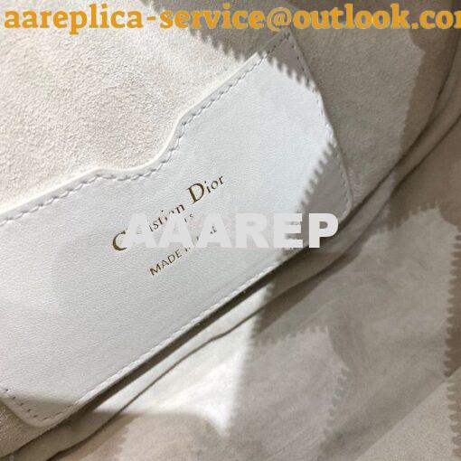 Replica Small Dior Vibe Hobo Bag White Cannage Lambskin M7200 9