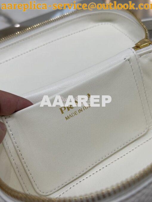 Replica Prada Leather mini-bag 1BH202 White 8