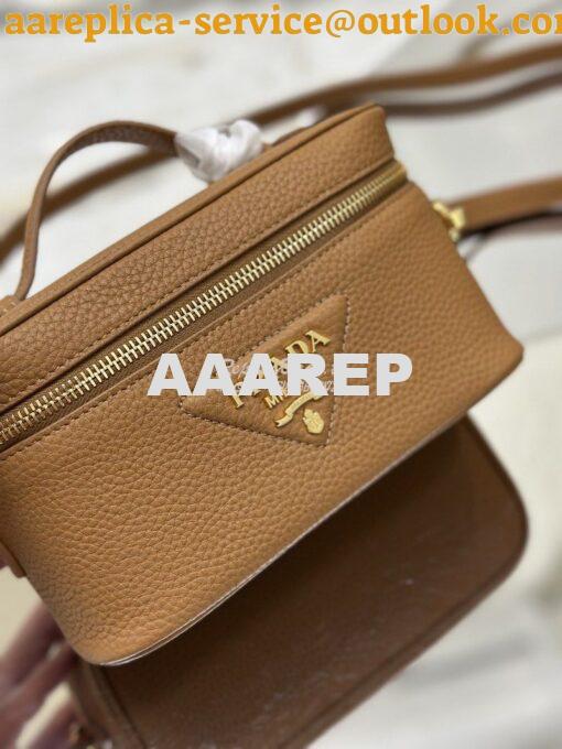 Replica Prada Leather mini-bag 1BH202 Caramel 3