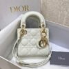 Replica Small Dior Vibe Hobo Bag White and Gold-Tone Cannage Lambskin 10