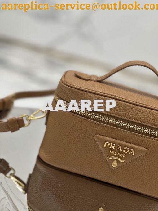 Replica Prada Leather mini-bag 1BH202 Caramel 5