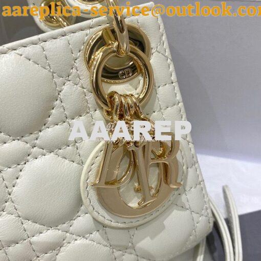 Replica Micro Lady Dior Bag White Cannage Lambskin S0856 2