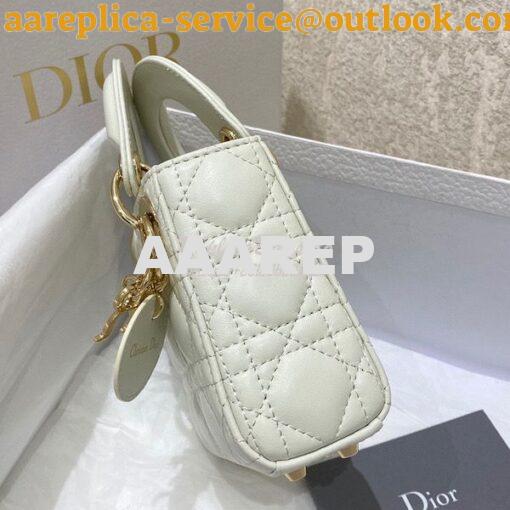 Replica Micro Lady Dior Bag White Cannage Lambskin S0856 4