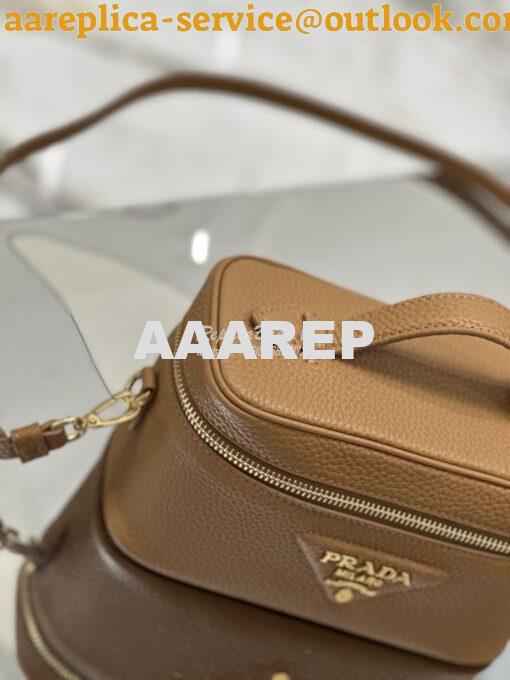 Replica Prada Leather mini-bag 1BH202 Caramel 6