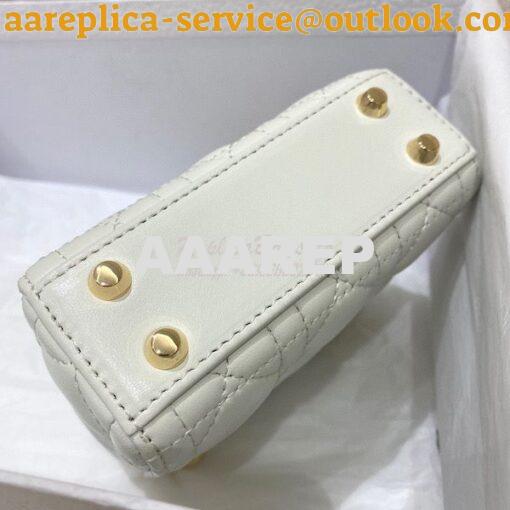 Replica Micro Lady Dior Bag White Cannage Lambskin S0856 6