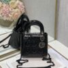 Replica Dior Quilted Black Patent Calfskin Leather Mini Lady Dior Bag