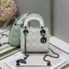 Replica Dior Quilted Latte Lambskin Leather Mini Lady Dior Bag with Ru