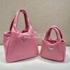 Replica Prada Medium padded Prada Soft pink nappa leather bag 1BG413