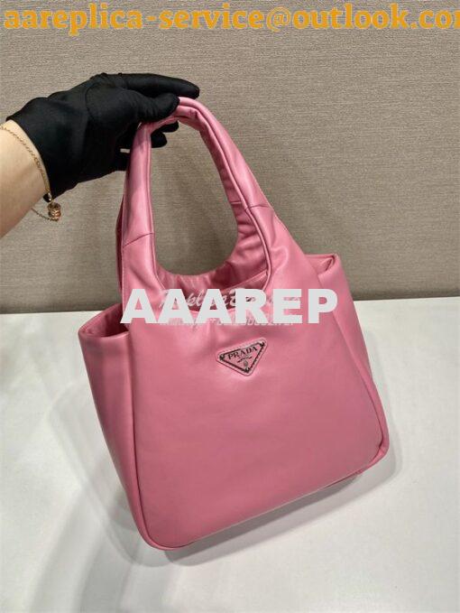 Replica Prada Medium padded Prada Soft pink nappa leather bag 1BG413 3