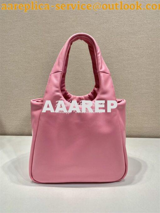 Replica Prada Medium padded Prada Soft pink nappa leather bag 1BG413 5