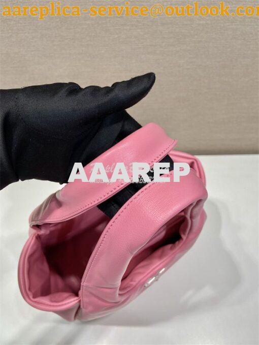 Replica Prada Medium padded Prada Soft pink nappa leather bag 1BG413 7