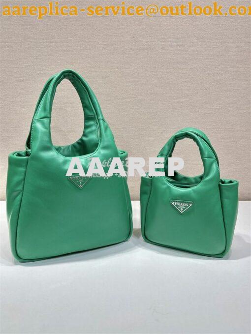 Replica Prada Medium padded Prada Soft green nappa leather bag 1BG413