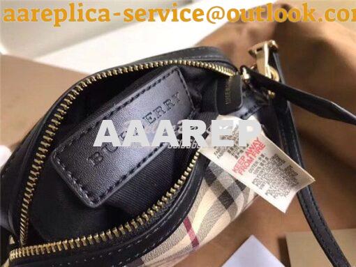 Replica Burberry Haymarket Check Mini Blaze black Crossbody Bag 388607 8