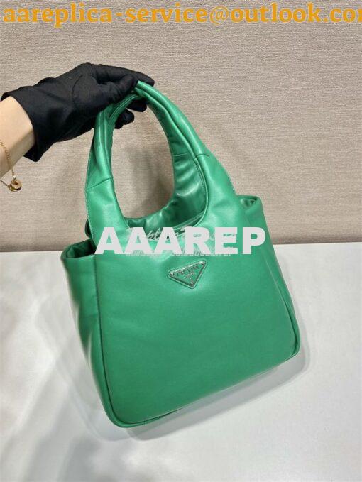 Replica Prada Medium padded Prada Soft green nappa leather bag 1BG413 3