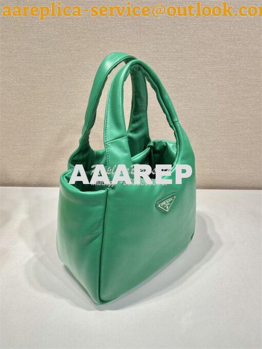 Replica Prada Medium padded Prada Soft green nappa leather bag 1BG413 4