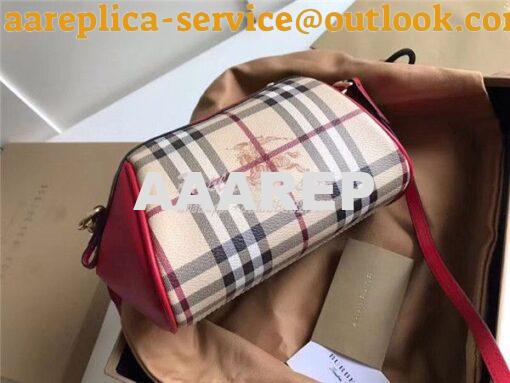 Replica Burberry Haymarket Check Mini Blaze red Crossbody Bag 38860711 6