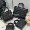 Replica Dior Quilted Black Lambskin Leather Mini Lady Dior Bag with Ru 10