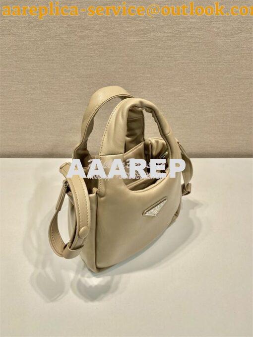 Replica Prada Small padded Prada Soft beige nappa-leather bag 1BA359 3