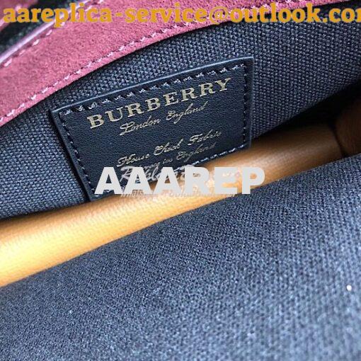 Replica Burberry Small Leather and House Check Crossbody Bag Tan 5