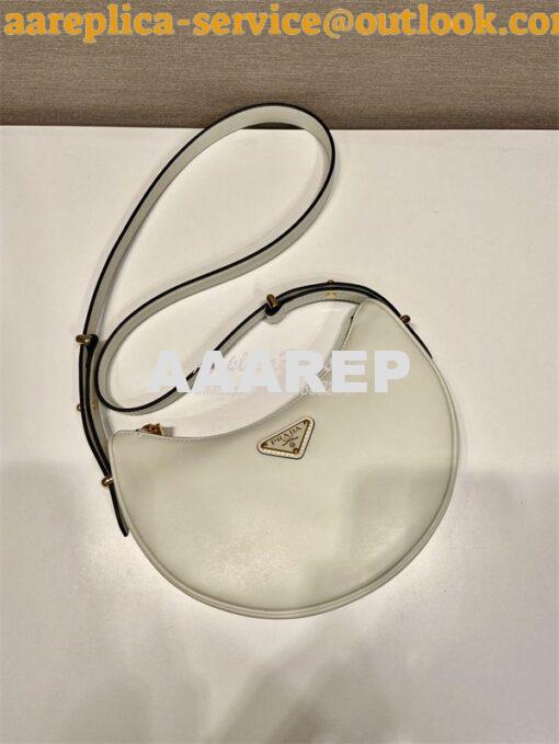 Replica Prada White Leather Moon shoulder bag 1BC194 3