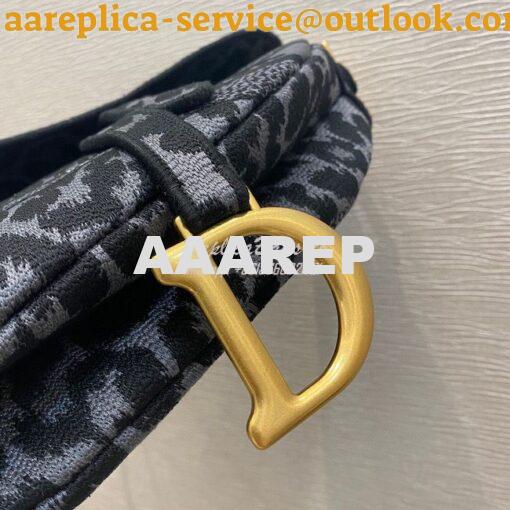 Replica Dior Saddle Bag M0446 Gray Mizza Embroidery 4