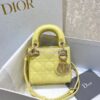 Replica Micro Lady Dior Bag Pale Yellow Patent Cannage Calfskin S0856