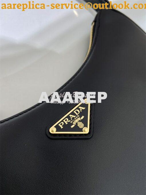 Replica Prada Black Leather Moon shoulder bag 1BC194 8