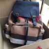 Replica  Burberry The Large Rucksack Backpack in Canvas Check and Leat
