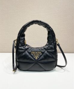 Replica Prada Black Nappa leather mini bag with topstitching 1BA384 ne