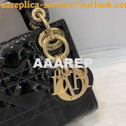 Replica Micro Lady Dior Bag Black Patent Cannage Calfskin S0856 2