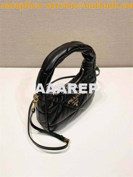 Replica Prada Black Nappa leather mini bag with topstitching 1BA384 ne 3