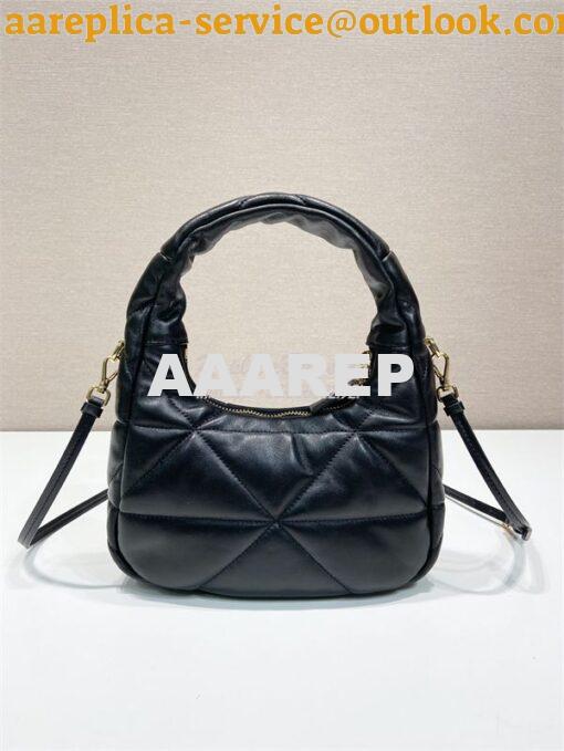 Replica Prada Black Nappa leather mini bag with topstitching 1BA384 ne 4