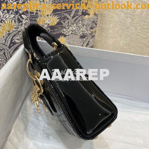 Replica Micro Lady Dior Bag Black Patent Cannage Calfskin S0856 4