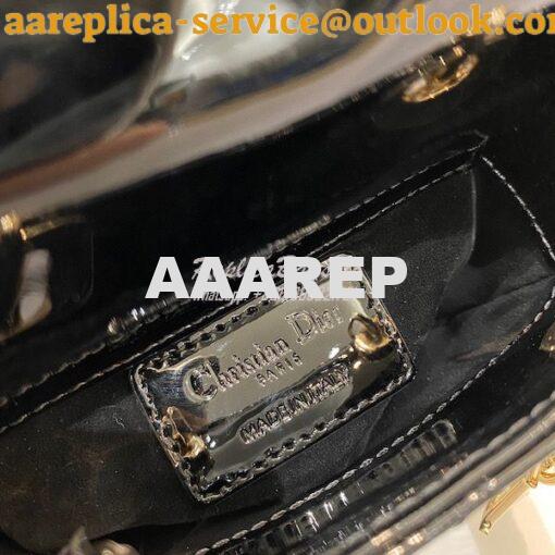 Replica Micro Lady Dior Bag Black Patent Cannage Calfskin S0856 8