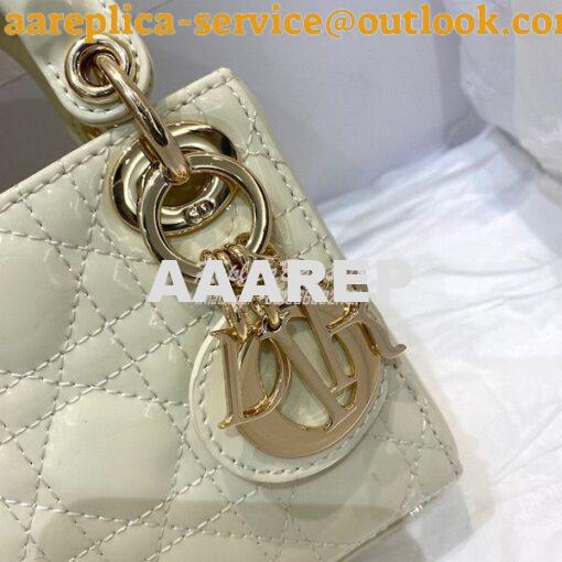 Replica Micro Lady Dior Bag White Patent Cannage Calfskin S0856 2