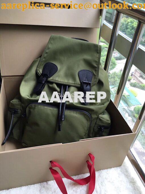 Replica  Burberry The Large Rucksack Backpack in green Technical Nylon 4