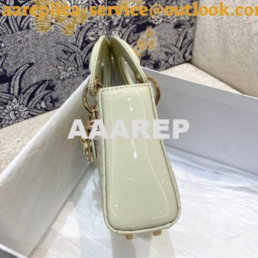 Replica Micro Lady Dior Bag White Patent Cannage Calfskin S0856 3