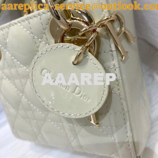 Replica Micro Lady Dior Bag White Patent Cannage Calfskin S0856 4