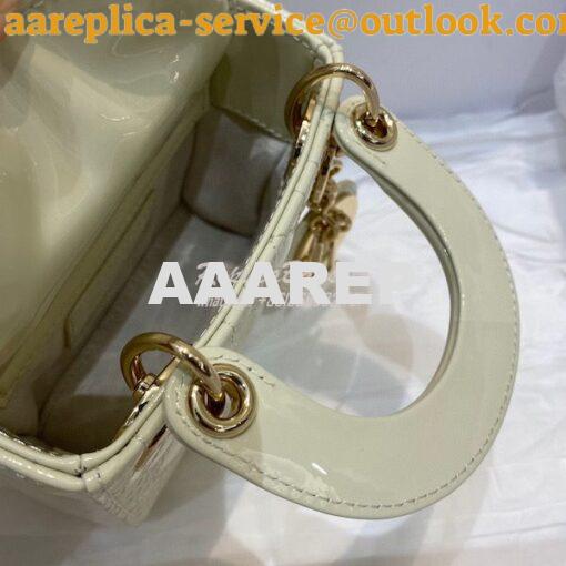 Replica Micro Lady Dior Bag White Patent Cannage Calfskin S0856 7