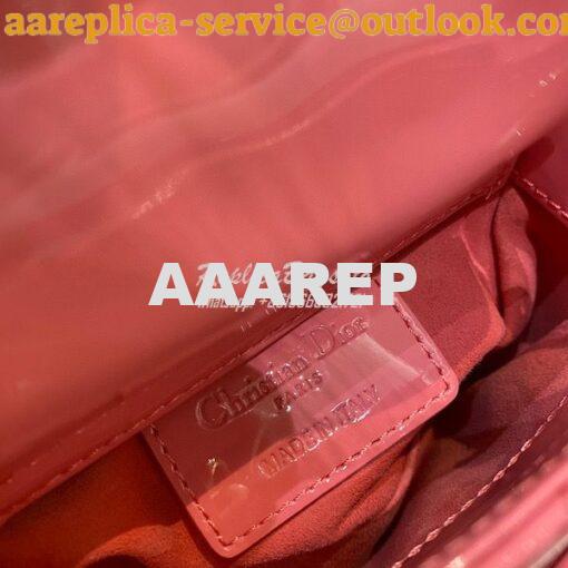 Replica Micro Lady Dior Bag Peony Pink Patent Cannage Calfskin S0856 8